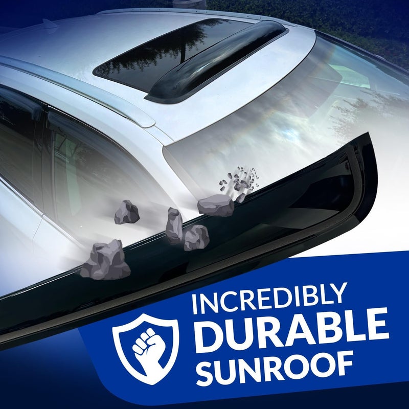 Tuningpros Sunroof Wind Deflector Car Sunroof Cover Compatible with 2003-2010 Porsche Cayenne | Waterproof Moonroof Auto Window Deflectors Visor Thickness 1.4mm 980mm 38.5" | Dark Smoke | Set of 1 - Image 2